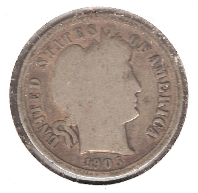 1905-s Barber Dime Good Obverse